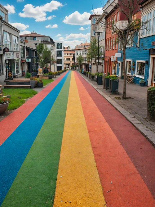 Ulica Colourful Skólavörðustígur in Reykjavík