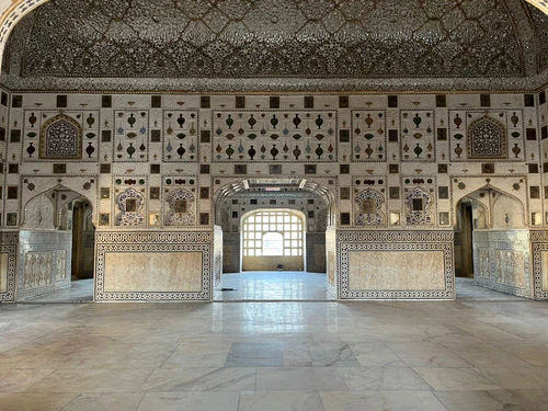 Sheesh Mahal, Amber Fort in Jaipur — Historische plek