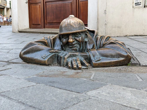 Čumil statue in Bratislava