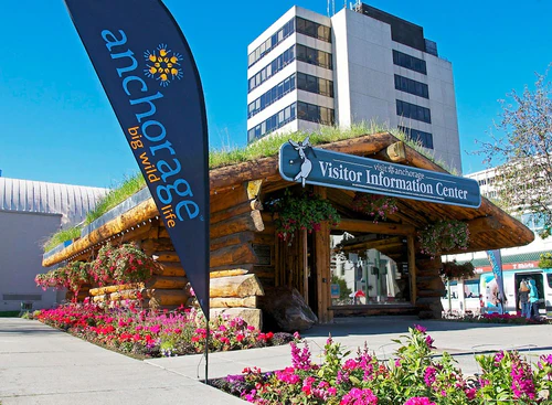Posjetiteljskom Informacijskom Centru u Log Cabinu u Anchorageu in Anchorage — Znamenitost