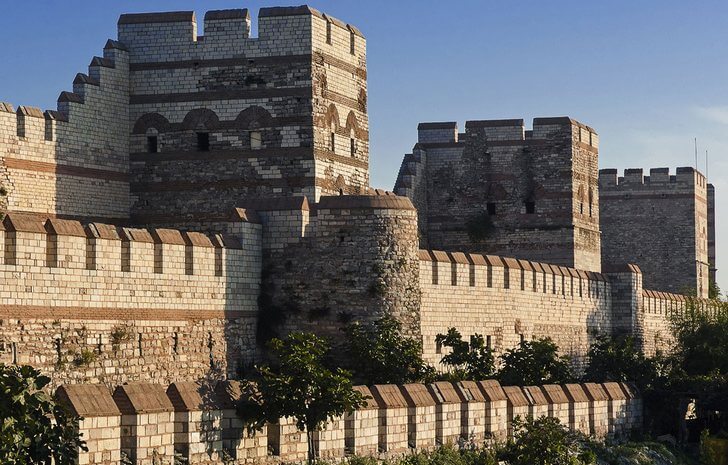 The city walls of Constantinople