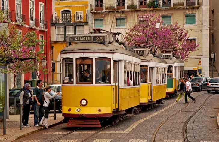 Lisbon's yellow tram.
