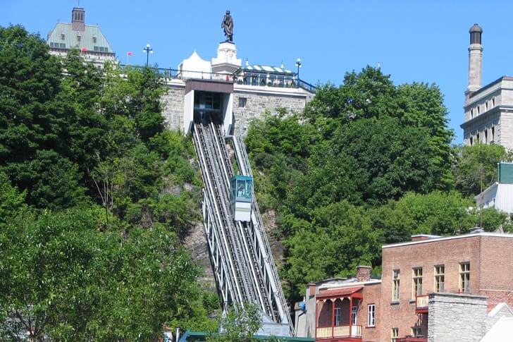 The funicular railway in Old Quebec.