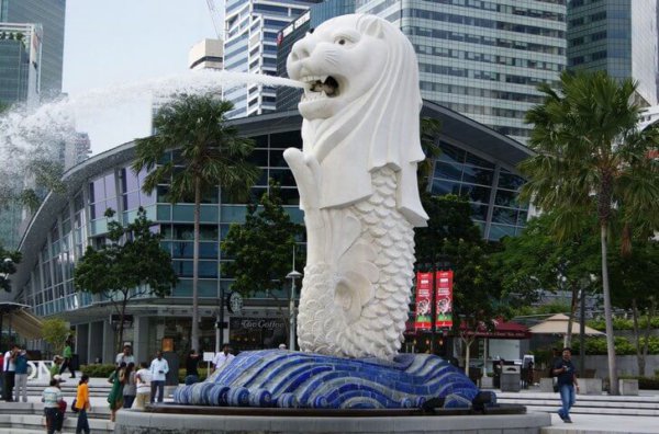 De Merlion is het symbool van Singapore