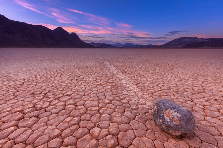 Moving rocks in Death Valley.